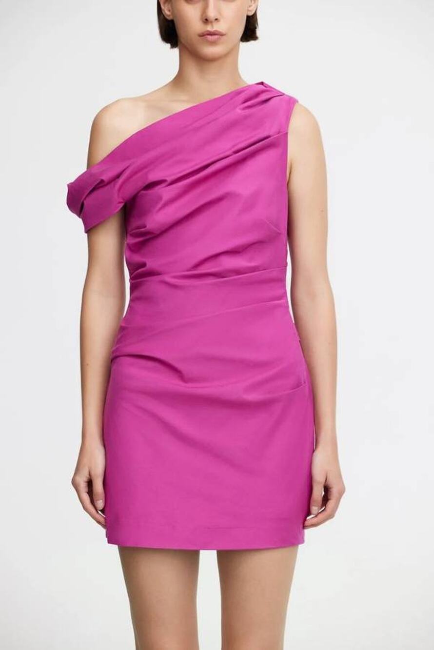 Acler Bepton Mini Dress in Electric Plum Pink 4 NEW Cocktail Luxe Wedding Guest